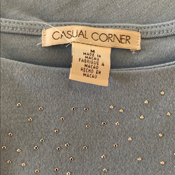 Casual Corner Cotton Sleeveless Top w/Bling Medium - Picture 3 of 5